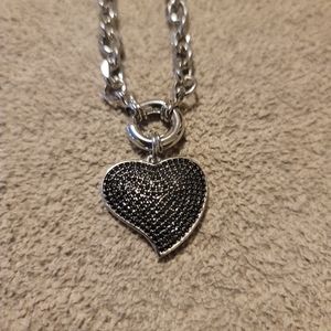 BAR by Alexa Rae Pave Crystal Heart Necklace